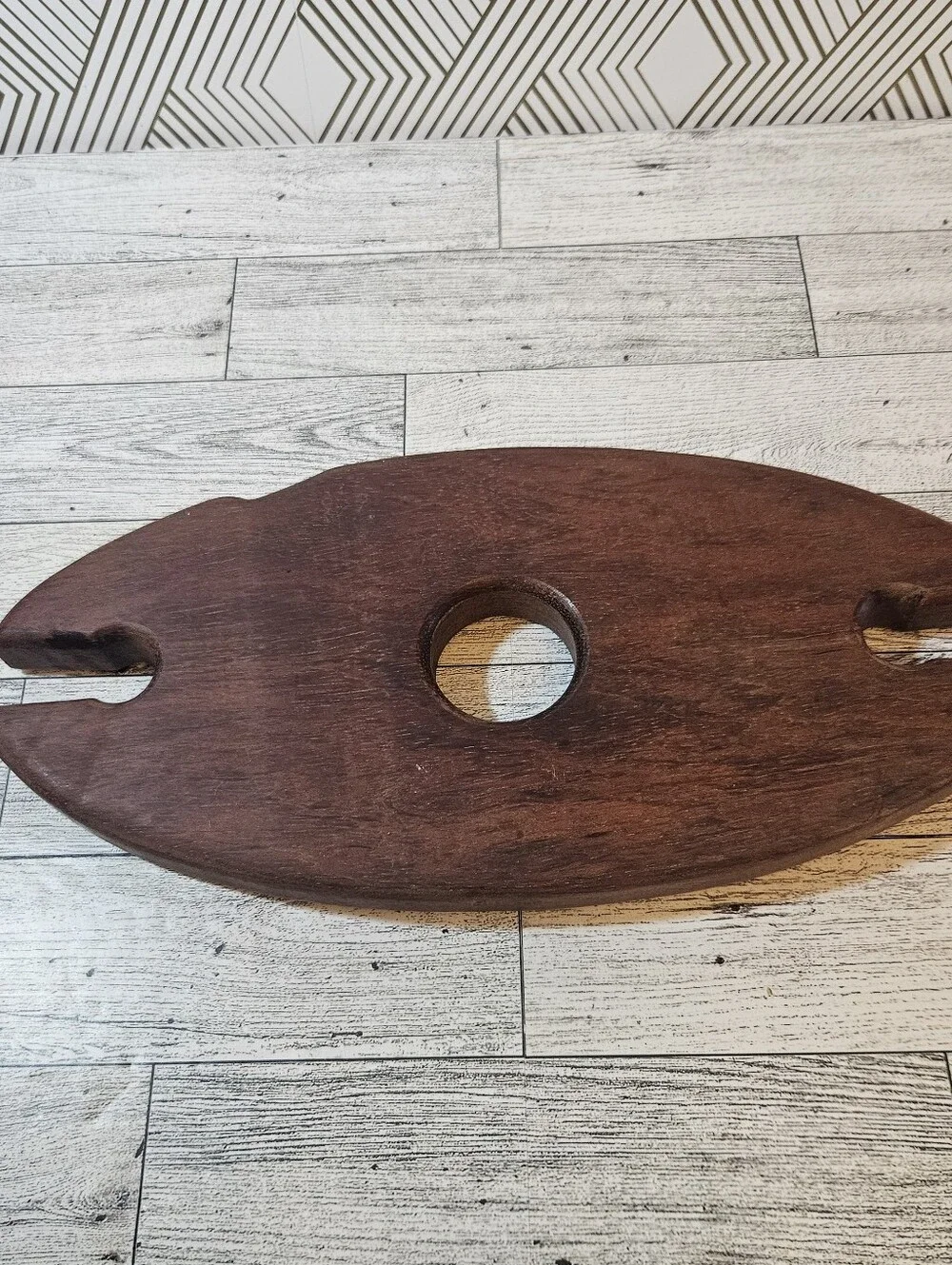 Handmade Rustic Wooden Wine Caddy for 2 Glasses Portable Rustic Picnic Carrier